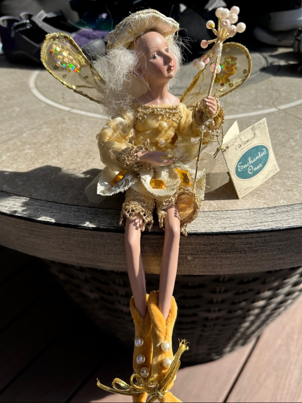 Gold Fairy Christmas Ornament Doll